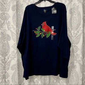 Kim Rogers Cardinal Navy Blue Shirt Size 4X NWT